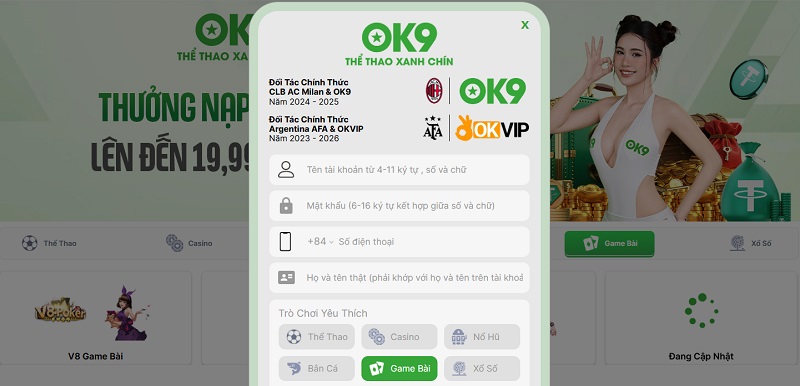 Đăng ký Tiến Lên Miền Nam OK9